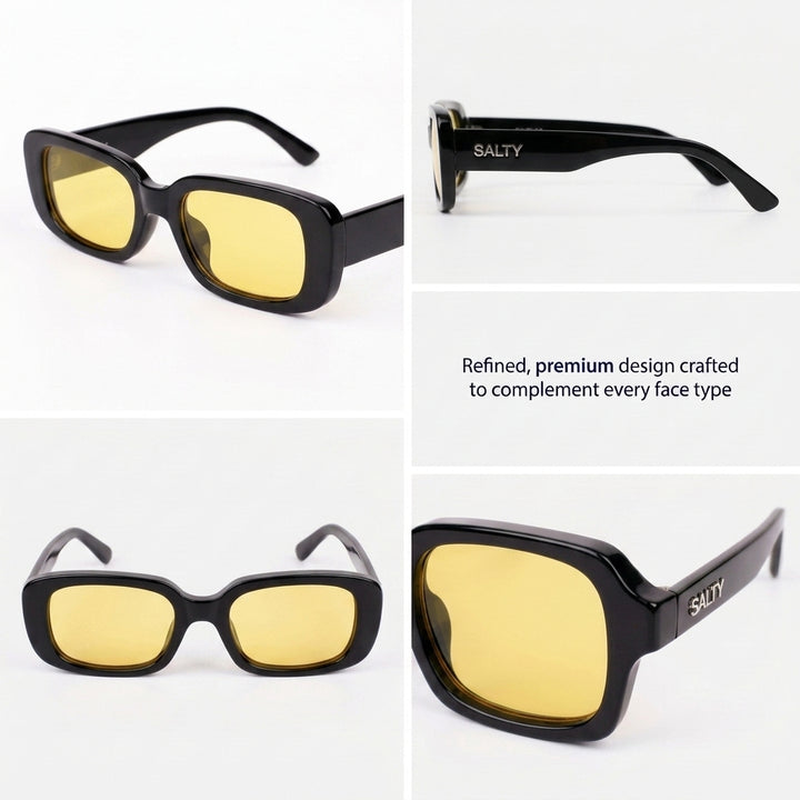 Bold Rectangular Night Driving Sunglasses for Men