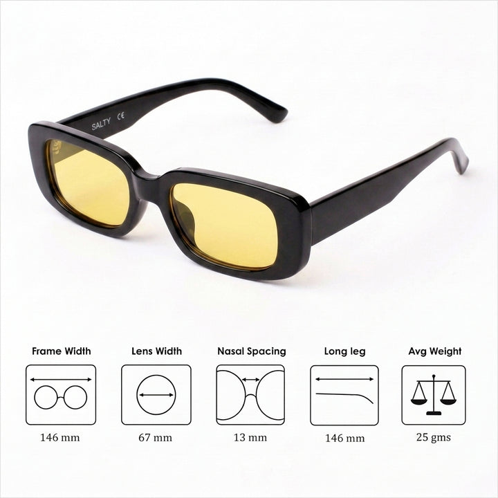 Bold Rectangular Night Driving Sunglasses for Men