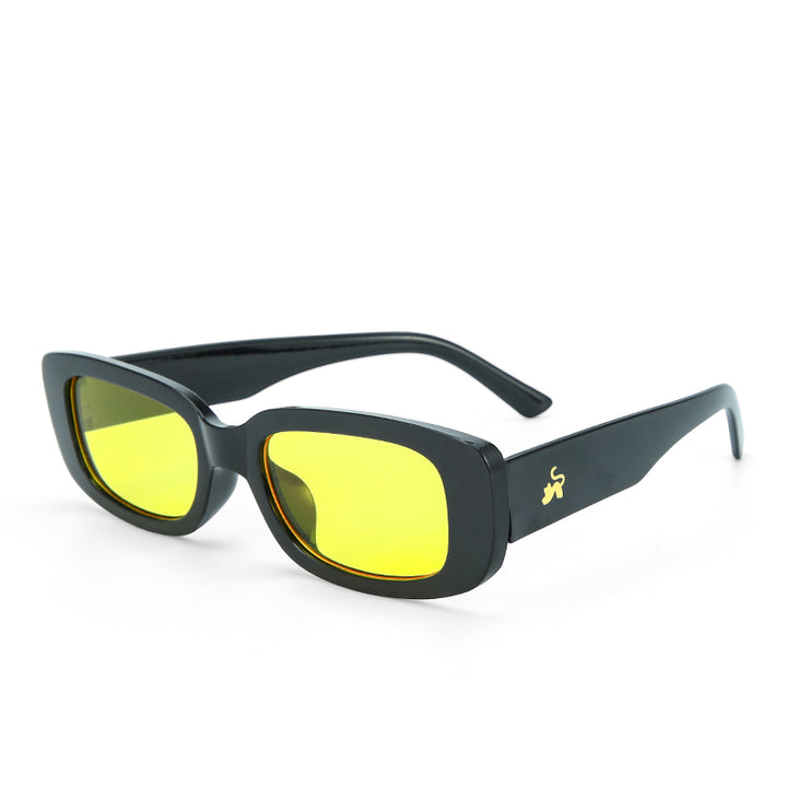 Bold Rectangular Night Driving Sunglasses
