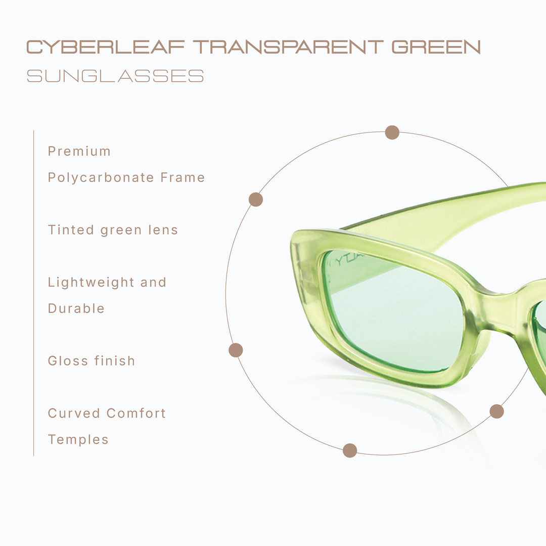 Cyberleaf Transparent Green Statement Shades