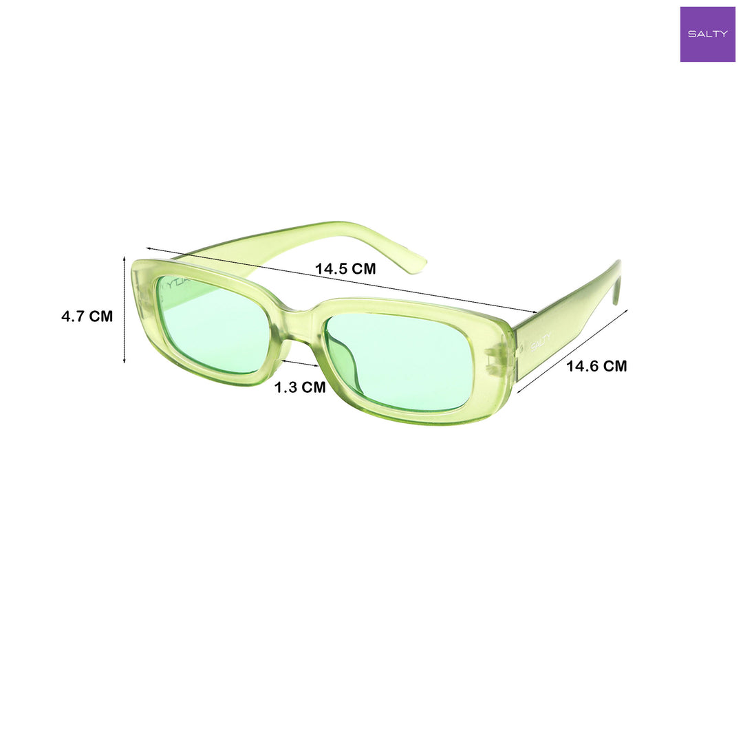 Cyberleaf Transparent Green Statement Sunglasses
