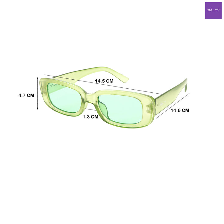 Cyberleaf Transparent Green Statement Sunglasses