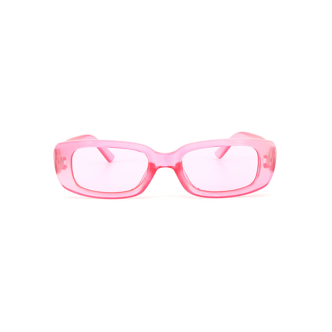 Rihanna Inspired Transparent Pink Rectangular Sunglasses