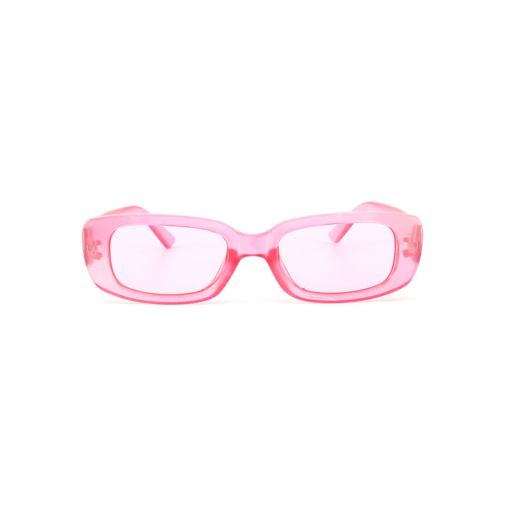 Rihanna Inspired Transparent Pink Rectangular Sunglasses