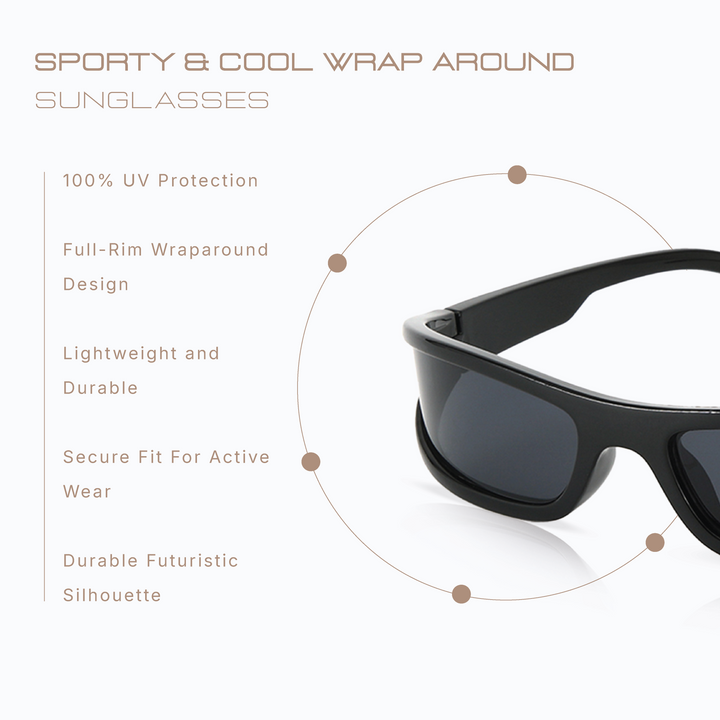 Wrap Around Sporty UV400 Protection Goggles
