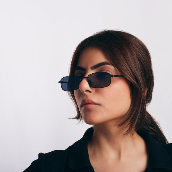 Virat Timeless Black Rectangular Sunglasses