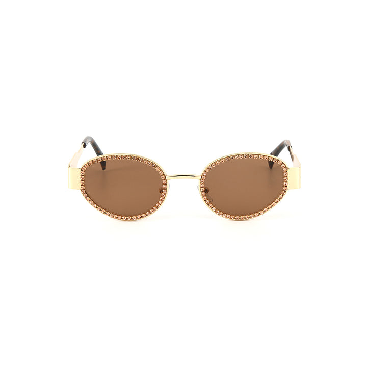Gold Frame Blingy Statement Sunglasses for Women