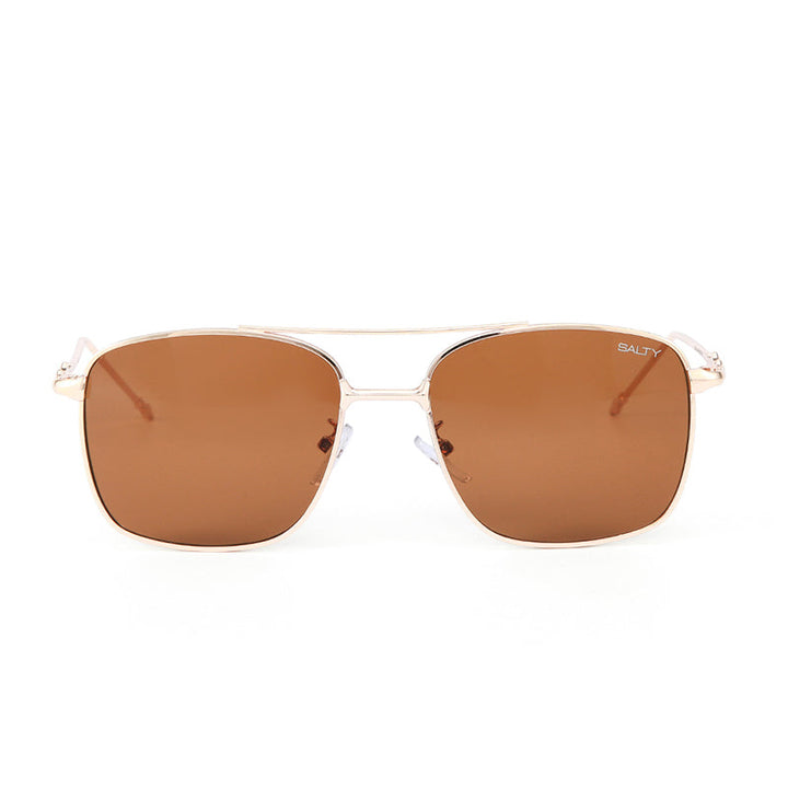Vision Rectangle Sunglasses - (Gold-Brown)
