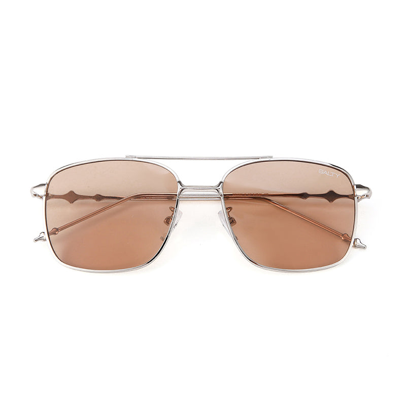 Vision Rectangle Sunglasses - (Silver-Brown)
