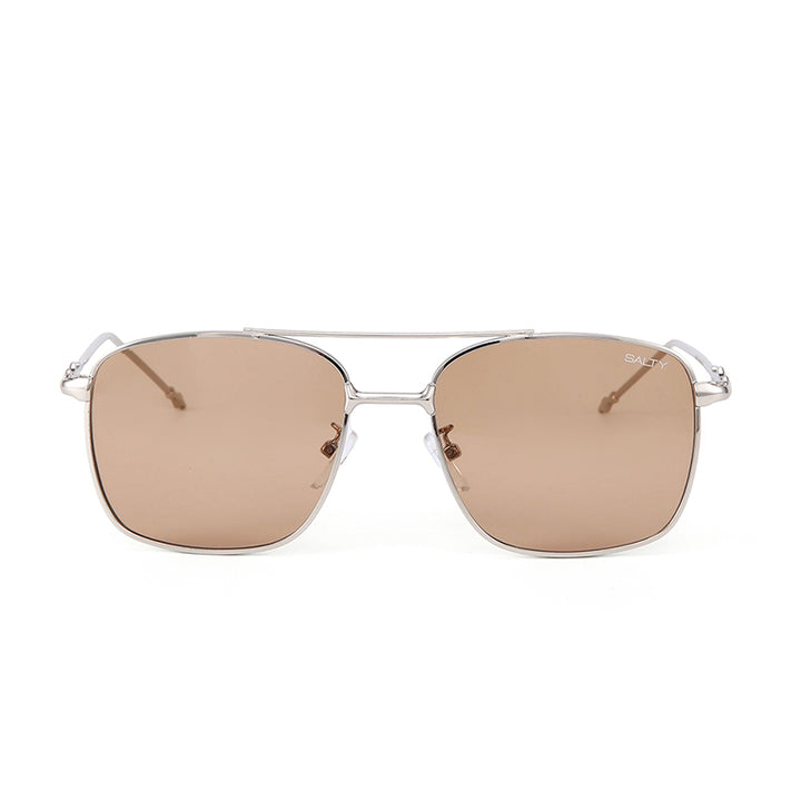 Vision Rectangle Sunglasses - (Silver-Brown)