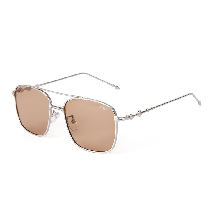 Vision Rectangle Sunglasses - (Silver-Brown)