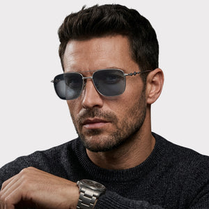 Chrome Vision Rectangle Sunglasses For Men