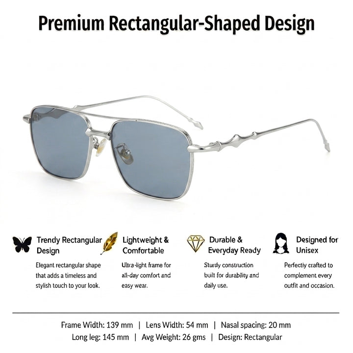 Chrome Vision Rectangle Sunglasses