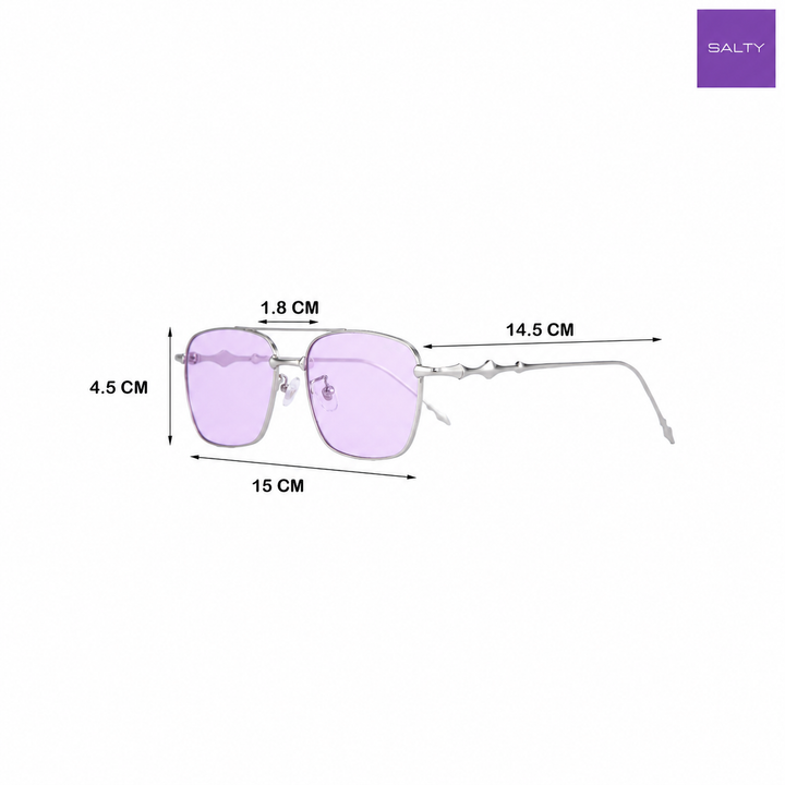 Vision Rectangle Sunglasses For Men - (Silver-Purple)