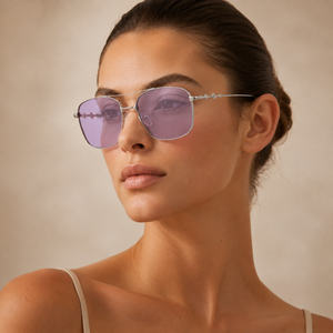 Vision Rectangle Sunglasses - (Silver-Purple)