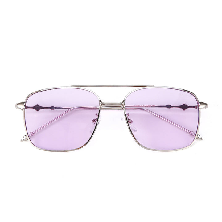 Vision Rectangle Sunglasses - (Silver-Purple)