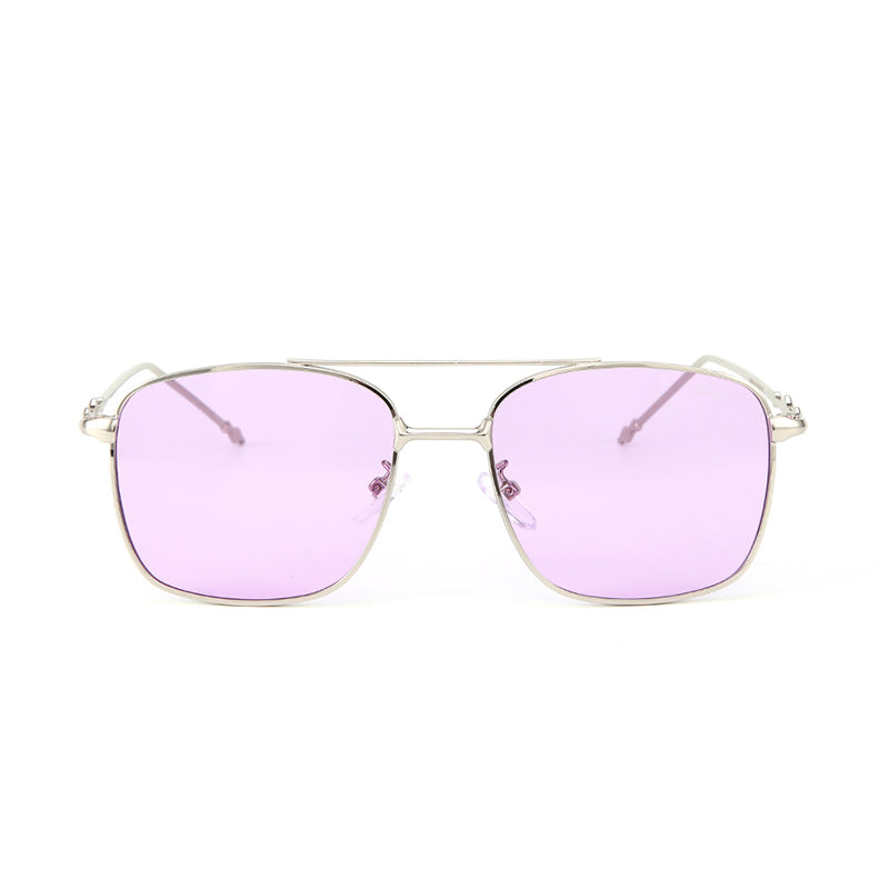 Vision Rectangle Sunglasses - (Silver-Purple)