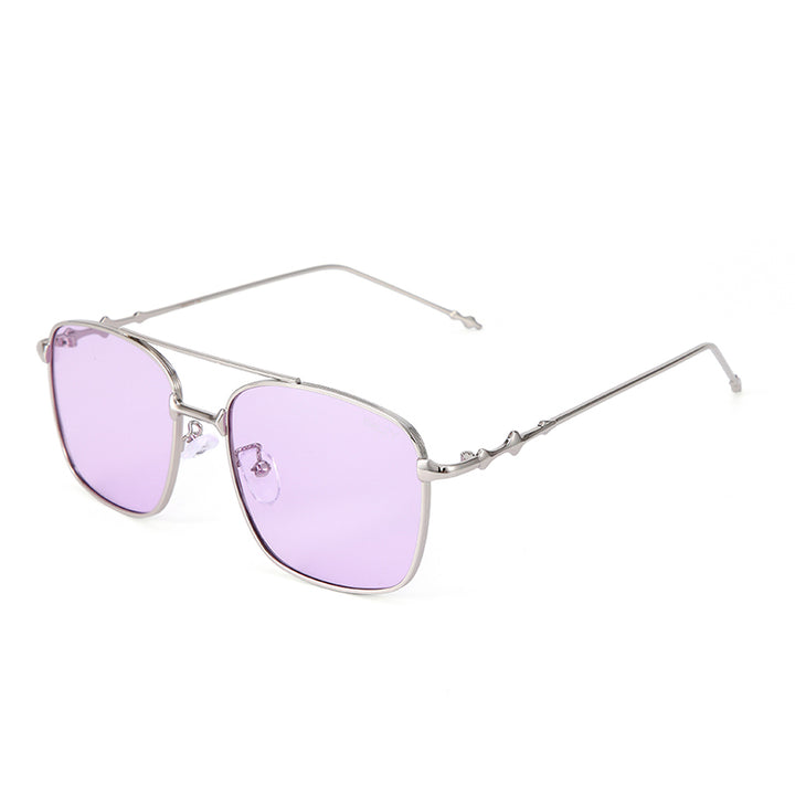 Vision Rectangle Sunglasses - (Silver-Purple)