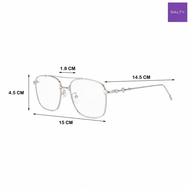 Vision Rectangle Sunglasses For Men - (Silver-Transparent) | Salty