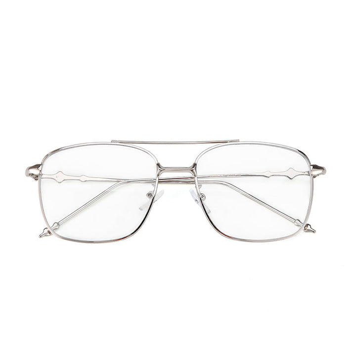 Vision Rectangle Sunglasses - (Silver-Transparent)