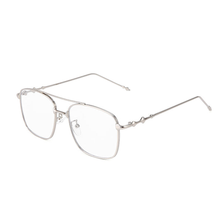 Vision Rectangle Sunglasses - (Silver-Transparent)