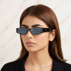Aespa Black Oval Sunglasses