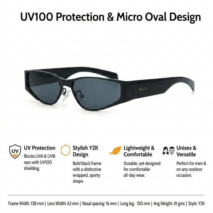 Aespa Black Oval Sunglasses