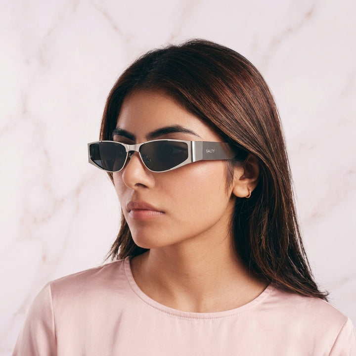Aespa Metallic Oval Sunglasses