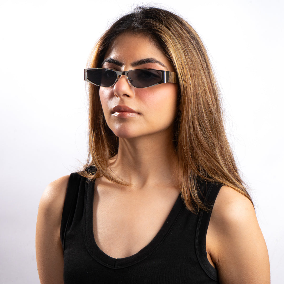 Aespa Metallic Oval Sunglasses