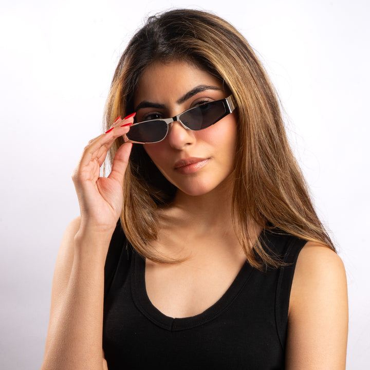 Aespa Metallic Oval Sunglasses