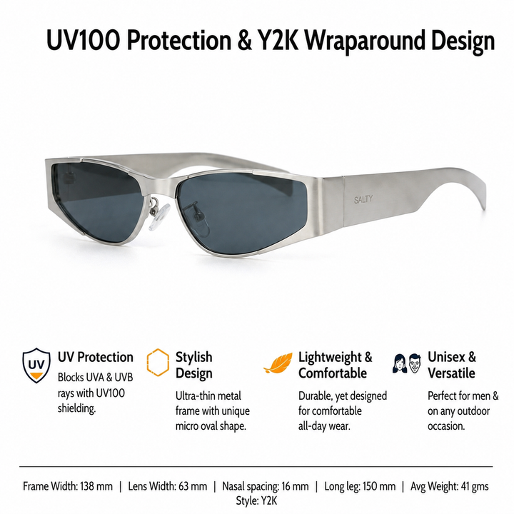Aespa Metallic Oval Sunglasses