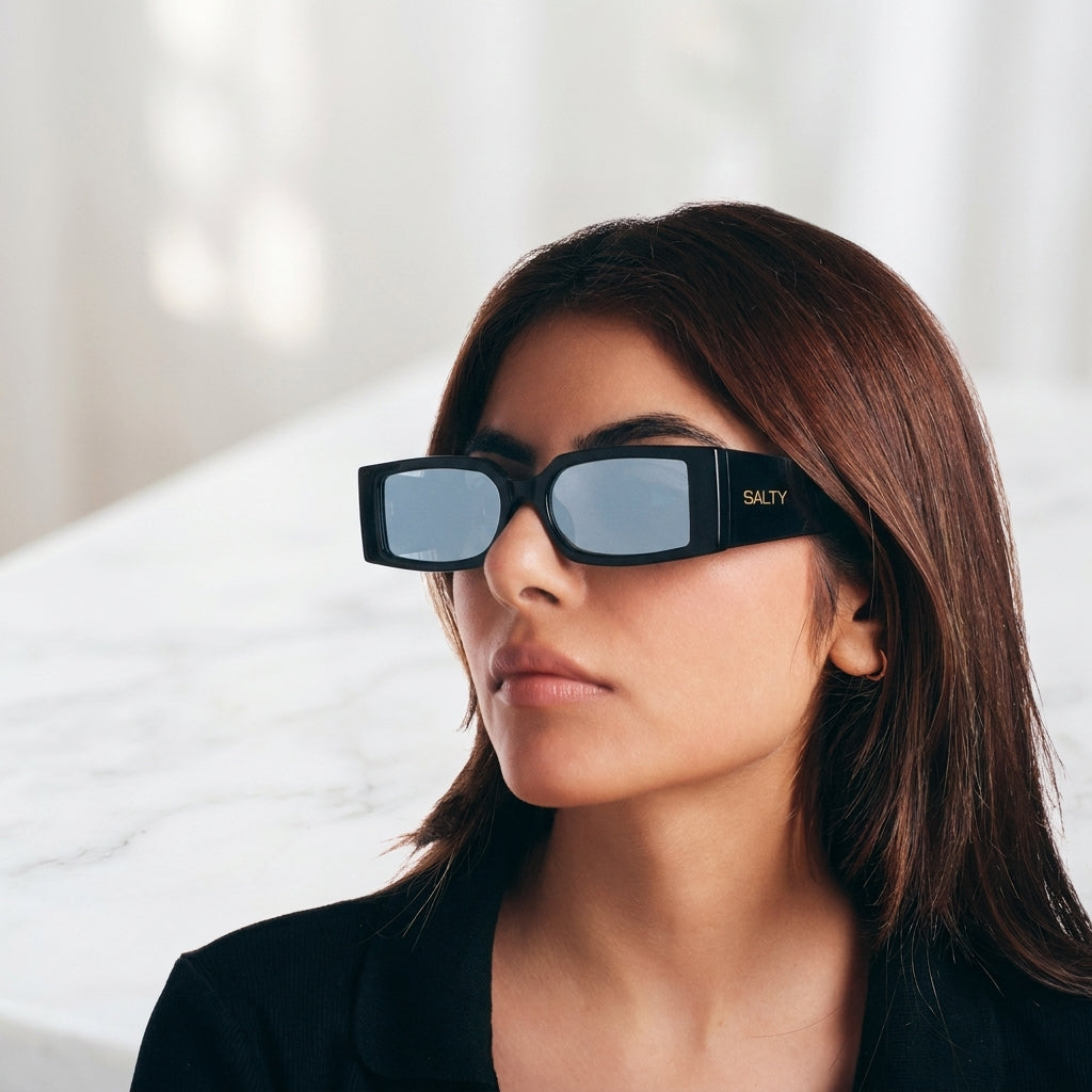 Edge Luxe Slim Sunglasses - Black | Salty