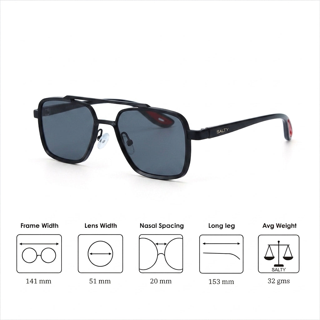 Aero Edge Navigator Shades - Black