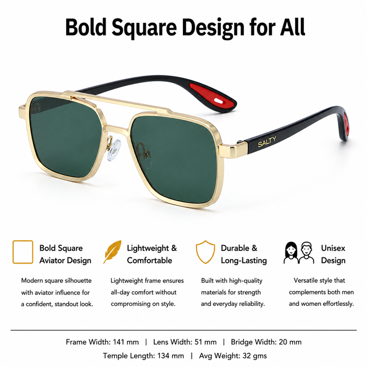 Aero Edge Navigator Shades - Gold