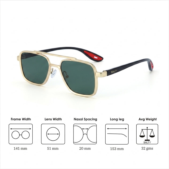 Aero Edge Navigator Shades - Gold