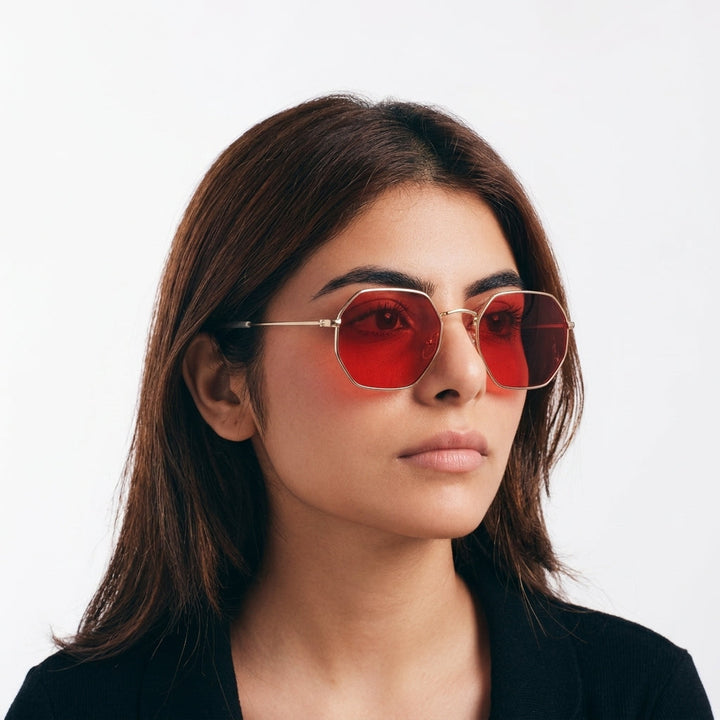 Hexara Edge Luxe Sunglasses - Gold | Salty