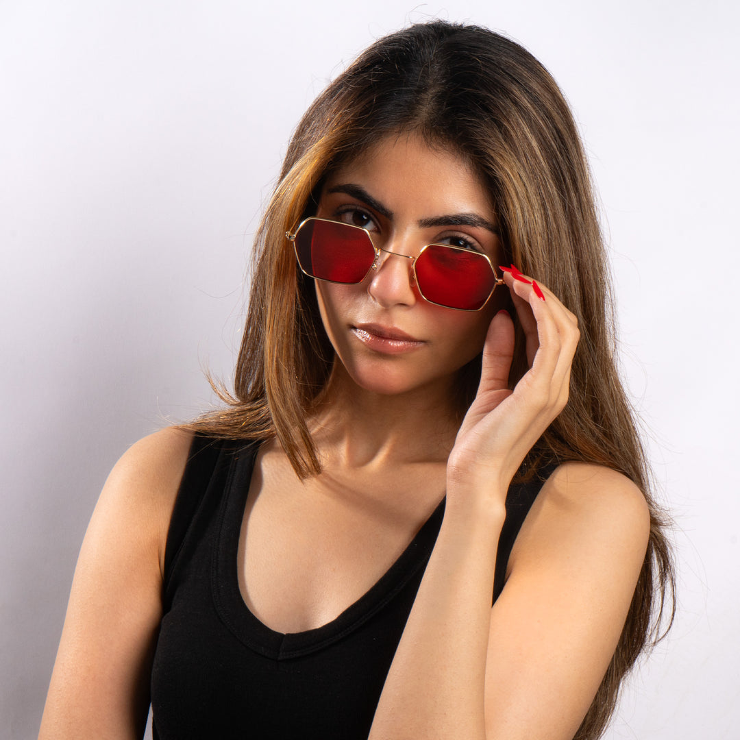 Hexara Edge Luxe Sunglasses - Gold