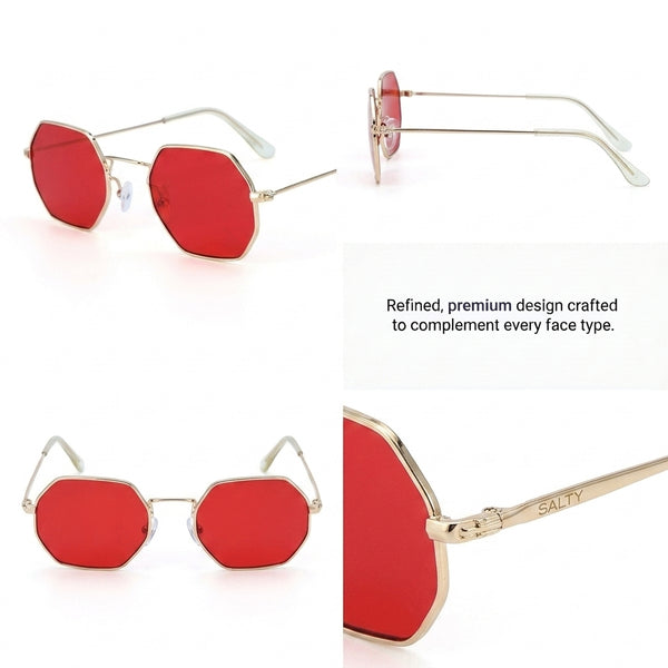 Hexara Edge Luxe Sunglasses - Gold