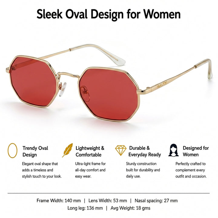Hexara Edge Luxe Sunglasses - Gold
