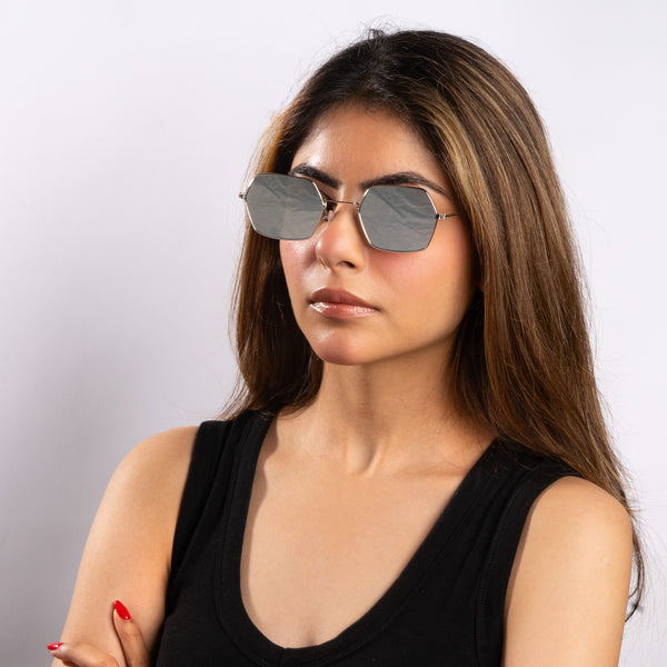 Hexara Edge Luxe Sunglasses - Silver