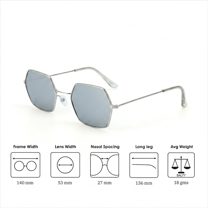 Hexara Edge Luxe Sunglasses - Silver