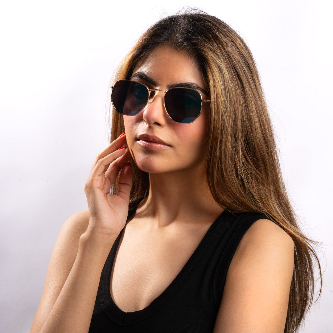 HexaGlint Sunglasses - Mercury Blue