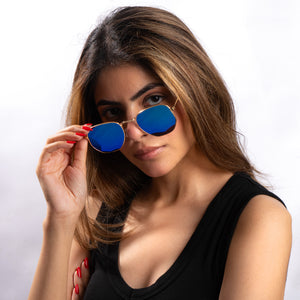 HexaGlint Sunglasses - Mercury Blue