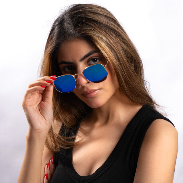 HexaGlint Sunglasses - Mercury Blue