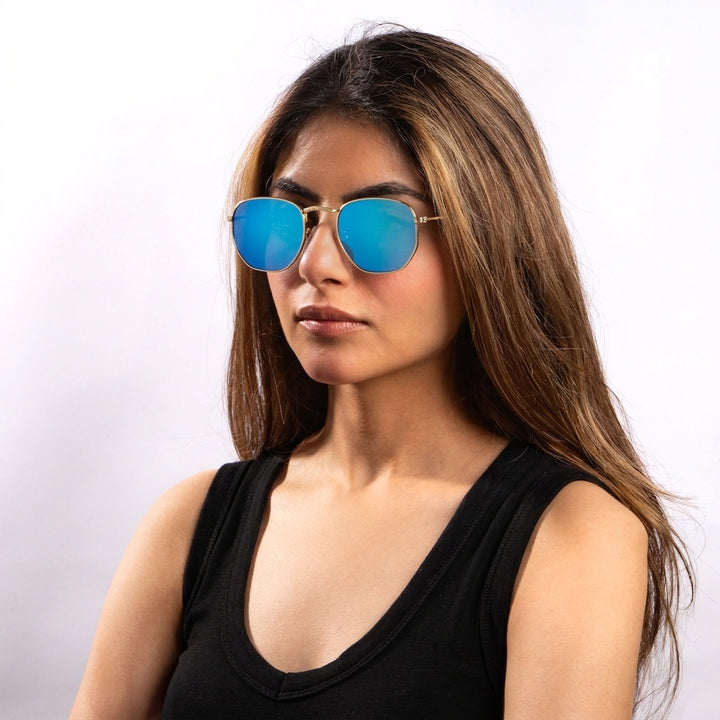 HexaGlint Sunglasses - Mercury Blue
