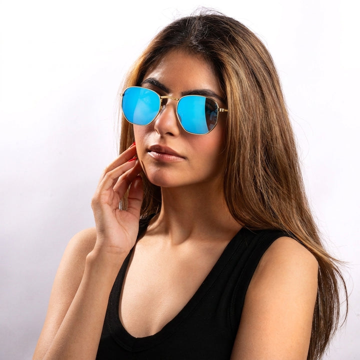 HexaGlint Sunglasses - Mercury Blue