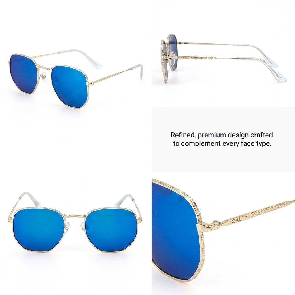 HexaGlint Sunglasses - Mercury Blue
