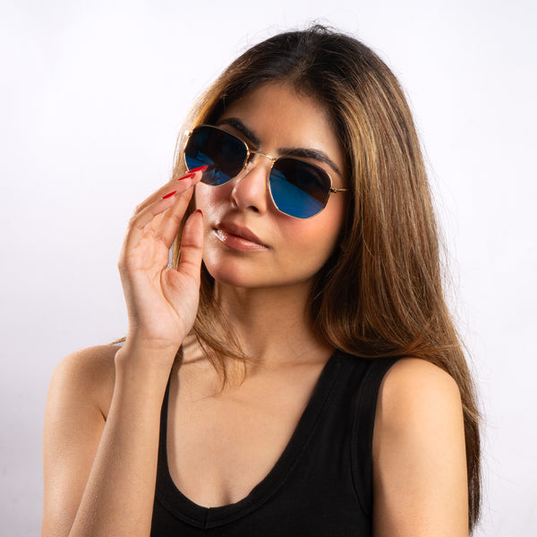 HexaGlint Sunglasses - Mercury Green