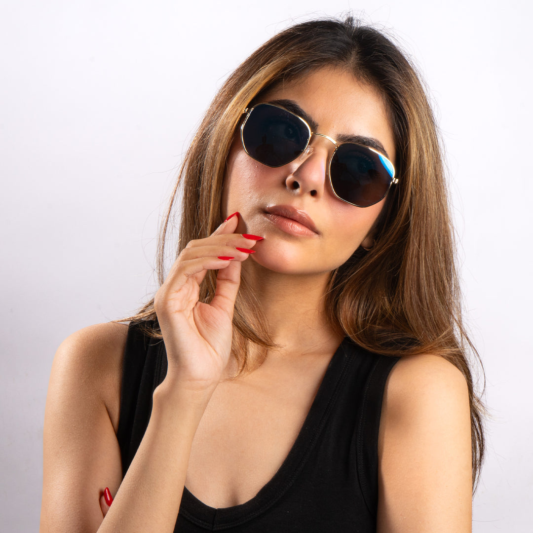 HexaGlint Sunglasses - Mercury Green