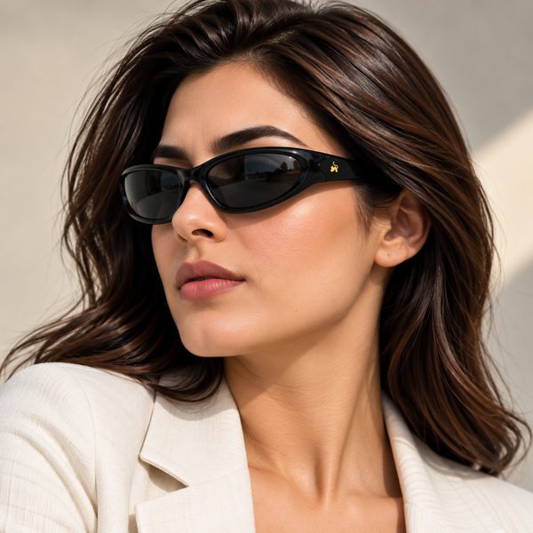 Futuristic Series Y2K Wraparound Sunglasses - Black